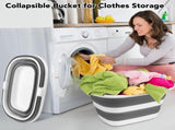 16 L Collapsible Mop Bucket, Foldable Plastic Cleaning Tub with Handle for Laundry, Car Washing, V1189-LC-AMZ-00074