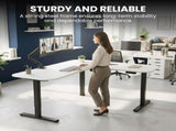 FORTIA Corner Standing Desk, 160x140cm, 72-118cm Sit to Stand Up Electric Height Adjustable, White V219-ADKCORFOR1WTKA