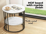 Artiss Sofa & Coffee Table Set Armless Chenille No Assembly Green White & Black SBED-COF-GN-WH