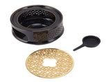 Teapot Warmer Tea Coffee Warmer Base Ceramic Heater with Spoon Lid and Candle Holder Brown V1294-YM0703-3118230130512