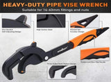 HORUSDY 2Pc Adjustable Wrench Quick Multi-Function Spanner Power Grip Pipe Set V465-81168