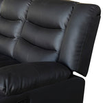 3+2 Seater Recliner Sofa In Faux Leather Lounge Couch in Black V43-SET-FAN-3+2-BL