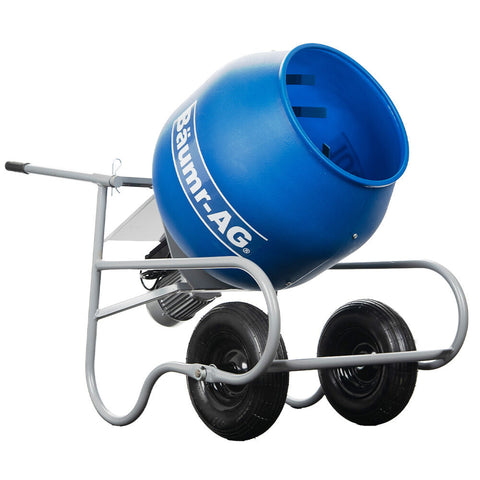 BAUMR-AG 100L Portable Poly Drum Cement Concrete Mixer, Ultra-Light 36kg, 16 Inch Tyres, Electric V219-TOLCCMBM1C0A
