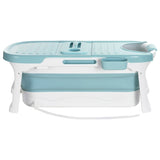Weisshorn Foldable Bathtub Portable Folding Water Spa with Cover Plate 136x62cm FB-PP-136-BL