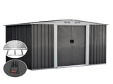 Giantz Garden Shed 2.58x2.07M w/Metal Base Sheds Outdoor Storage Double Door Tool SHED-GAB-6X8-BASE-ABCD