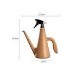 Brown 2-in-1 Watering Can with Spray Nozzle - 1L Lightweight PP Garden Sprayer for Indoor Plants, V888-ELOSUNG56363