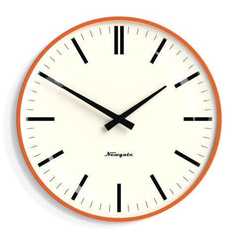 Newgate Radio City Wall Clock Bold Black Marker Dial.- Matte Pumpkin Orange V398-NM-RADC310PO