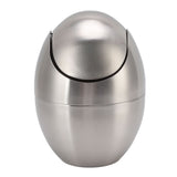 Desktop Trash Can Stainless Steel Egg Shape Mini Countertop Waste Bin with Swing Lid for Bathroom V1294-YM0512-3117220254311