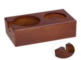 2 Hole Coffee Tamper Holder Beech Coffee Handle Mat Pad Stand for Home RestaurantExternal V1294-YM0901-3118210240412