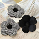 SOGA 2X Black Flower Cushion Shaped for Floor and Sitting Throw Pillow SCUSHION096X2