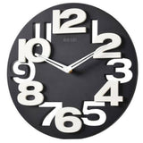 Modern Minimalist Black Wall Clock, Silent Non-Ticking, Hard Plastic, Contemporary Home Decor, 1 V1370-AZ4-11561