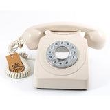 GPO 746 Retro Rotary Push Button Desk Phone Ivory Home Office V185-746PUSHIVORY