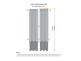 2x 100% Blockout Curtains Panels 3 Layers Eyelet Charcoal 180x230cm 69_CD1003-180X230-CH