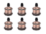 6 Pcs Lamp Holder Metal E26 E27 Screw Retro Lighting Base Accessories with Ground Aluminum ShellRed V1294-YM0714-3119210198013