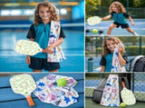 Kids Pickleball Paddle Set with Cooling Towel , Cartoon Junior Paddles, Carry Bag and V888-ELOSUNG54128