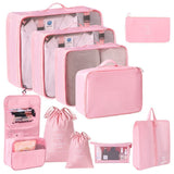All-In-One Travel Garment Storage Set, 10 Pcs Packinges With Dual Drawstring Bags, Makeup V1221-XM-LB2604-GM101
