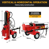 Yukon 60 Tonne Log Splitter Key Start Diesel Hydraulic 498cc Vertical and Horizontal LOG-DIE-060