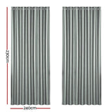 Artiss 2X Blockout Curtains Eyelet 240x230cm Grey Shine BC-SHINE-240X230-GY