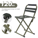 Foldable Green Camping Chair with Steel Frame, Comfortable Breathable Seat for Outdoor Hiking and V1192-AZ-W-23979