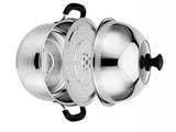 Steam Pot with Clear Lid 201 Stainless Steel Multipurpose Stock Pot Kitchen Cookware for Cooking V1294-YM0901-3118230431511
