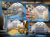 2 pc Garage Lights,Deformable Garage Ceiling Light with Multi-Position Panels, Shop Light for V1369-AZ3-W-05854