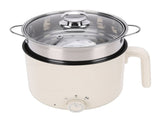 Electric Hot Pot with Steaming Basket Portable Multifunctional Cooking Pot for Ramen Noodles Pasta V1294-YM0901-3113260011511