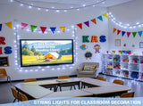 LED White Christmas Lights Outdoor, String Lights Plug in Extendable, 8 Modes Christmas Tree V1107-124-30758-WHT-100M1000