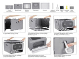 Foldable Fully Enclosed Hooded Cat Litter Box Self-Cleaning Kitty Toilet w Tray V767-P-ZM118