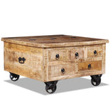 Coffee Table Rough Mango Wood 70x70x40 Cm 43_243979