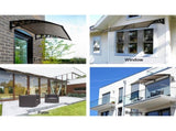 Instahut Window Door Awning 1mx4m Brown AWN-PC6-1X4-BR
