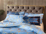 Geometric Print Duvet Cover - 3 Piece Blue Ombre Bedding Set Quilt cover 230x230cm-Pillow cover V888-ELOSUNG20758