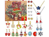 Christmas Necklace Stud Earrings Countdown Calendar V1263-JX-1344