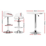 Artiss Bar Table and Stools Set Dining Desk Kitchen Chairs Cafe Pub BA-TAB-CHR-GASLIFT-WHSV