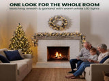Christabelle 1.2m Pre-Lit LED Tree 61cm Alpine Snow Wreath Prelit 2.74m Alpine Snow Christmas G CMB-JFA120LED-WGP