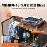 VEVOR 3-Tier Record Player Stand with Guitar Holder, Turntable Stand with Storage Holds Up to 300 V952-DCJJTMSC300Z9HOHUV0