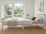 Artiss Bed Frame Double Size Wooden White PONY WBED-D-TC18-137-AB