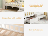 Artiss Single Bed Frame with 2 Storage Drawers, Montessori Bed with Headboard, 2 USB Ports & Led WBED-F-HOMIX-S-WH-AB