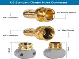 Garden Hose Repair Kit Aluminum Male Female Connectors with Zinc Clamps for 3/4 Inch and 5/8 Inch V1189-LC-LY-00170