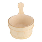 Bathroom Natural Wooden Bucket Ladle Set for Sauna SPA Bath Accessories V1294-YM0901-JY02143