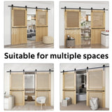 Sliding Barn Door Hardware Kit Heavy Duty Rust Resistant 2M V178-66895