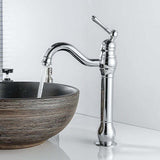 Retro Swivel Basin Mixer Tap, 360 Degree Rotating, Single Lever, High Spout, Hot and Cold Water, V1237-ZY-715-041