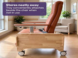 EQUIPMED Deluxe Mobile Geriatric Recliner Day Chair, Adjustable and Removable Meal Tray, Drop Down V219-HELGCHMH6BRA
