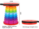 Rainbow Color Stitching Red Portable Outdoor Telescopic Folding Stool with 100 Weight-Bearing V888-ELOSUNG17178