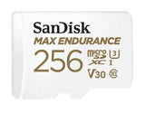 SanDisk Max Endurance 256GB microSD 100MB/s 40MB/s 20K hrs 4K UHD C10 U3 V30 -40&degC to 85&degC Heat V1202-V2-FMS-MSDHEM-256G