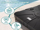 Instahut Outdoor Umbrella Base 2 Fillable 60kg Cantilever Umbrella Base with Wheels 84cm BASE-UMB-84X84