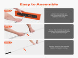 Snow Roof Rake, 45cm Foam Blade, 2.25-5.62 m Adjustable Roof Snow Scraper, Extension Tubes & V952-WDPZ18FTGBSPEOFQG001V0