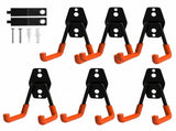 6-Pack Small Square Heavy Duty Garage Hooks, Ideal for Hanging Ladders, Bikes, Tools, Garage, V1107-118-64804