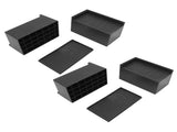 4pcs Furniture Riser Black Enlarged Widened Rectangle Rubber 3in Furniture Leg Mat for Home V1294-YM0717-3114220071811