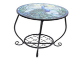 Metal Round Side Table Iron Decorative Patio Accent Table Outdoor Coffee Table for Garden Balcony V1294-YM0901-3116250020311