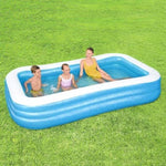 Bestway Kids Pool 305x183x56cm Inflatable Above Ground Swimming Pools 1161L BW-POOL-KID-SQ-54009